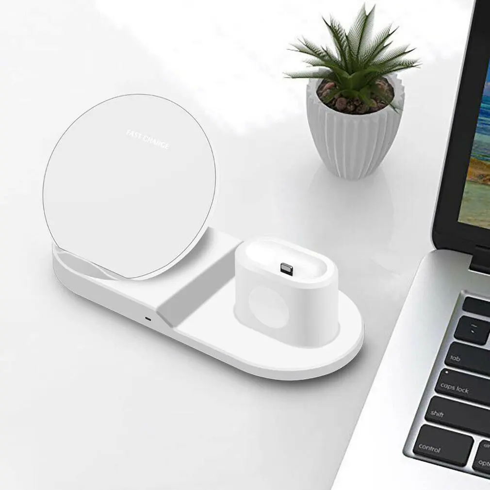 Быстрое беспроводное зарядное устройство База три в одном для Apple мобильный