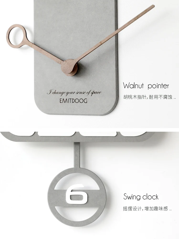 3d деревянные качели настенные часы современный дизайн детская комната бесшумные