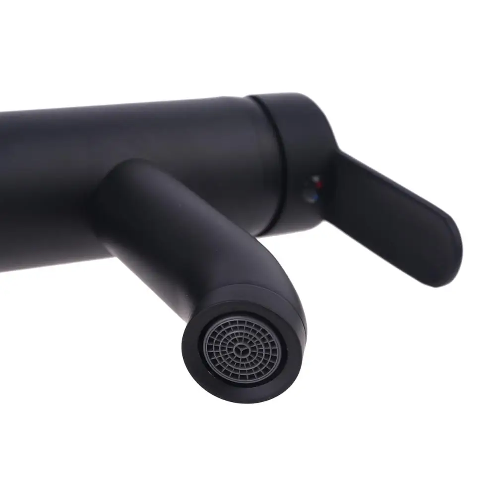 

Black Stainless Steel Paint Faucet Bathroom Basin Sink Faucet Hot Cold Mixer Tap