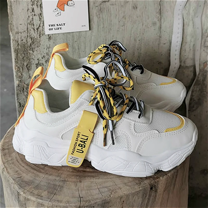 Кроссовки на платформе трендовая женская обувь толстой подошве для тренировок