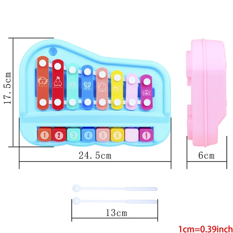 

Instrument Toy Baby Kids Children's puzzle octave hand percussion Farm Piano Developmental Music Toys for Children