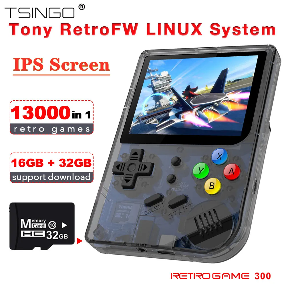 Последняя версия 2 8 дюймов ips экран RG300 RetroFW OS Ретро игровая консоль двойная