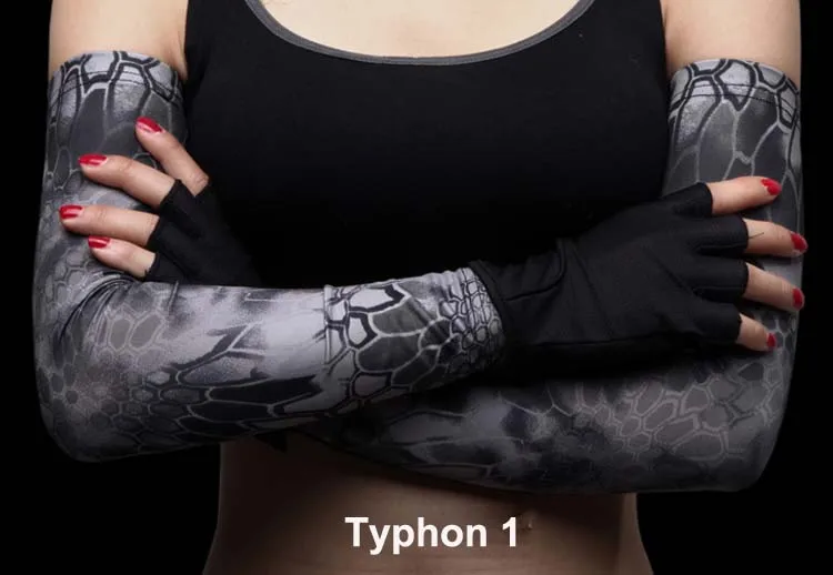 Высокоэластичный Камуфляжный нагреватель для рук Мультикам без рукавов летний