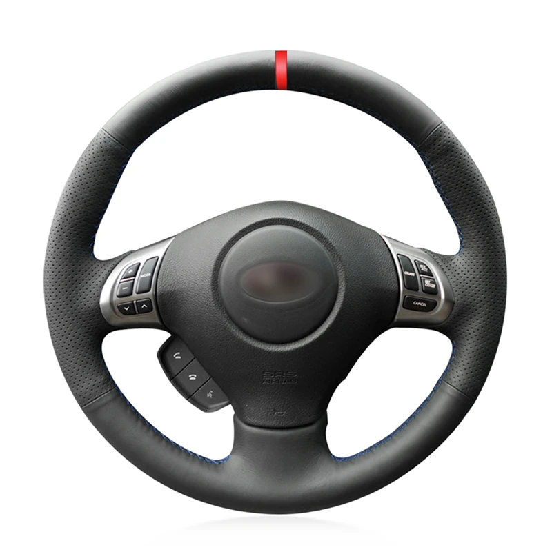 Cubierta de cuero Artificial para volante de coche, protector negro para Subaru Forester 2008-2012 Impreza 2008-2011 Legacy 2008-2010 Exiga 2009