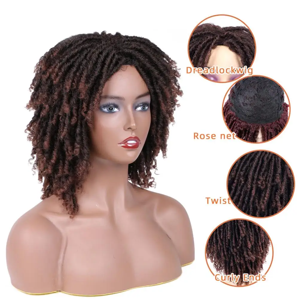 Mtmei волосы парик короткие кудрявые дредлоки для увеличения объема черных Для