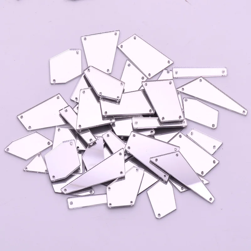 JUNAO микс форма шитье золото прозрачное зеркало стразы аппликация из страз