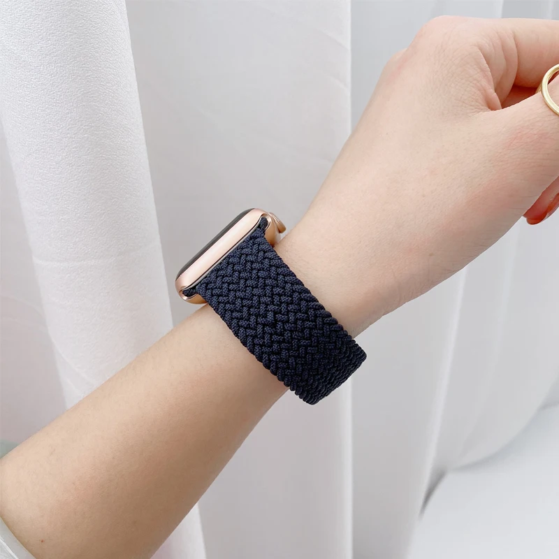 

Braided Solo Loop Nylon Strap for Apple Watch 6 Se Band for IWatch Serie 5 4 3 Elastic Belt Bracelet 38mm 40mm 42mm 44mm
