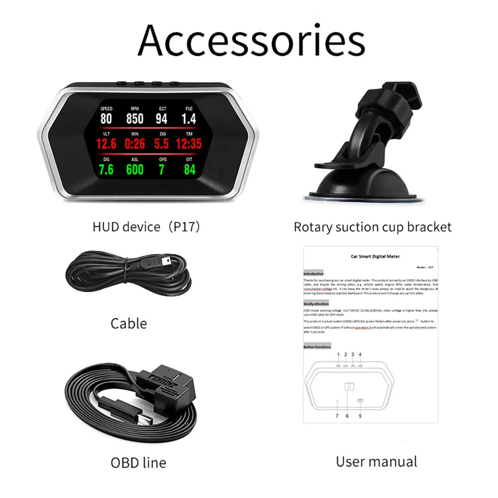 Автомобильный дисплей с головкой OBD GPS HUD Дисплей электроника двойной режим