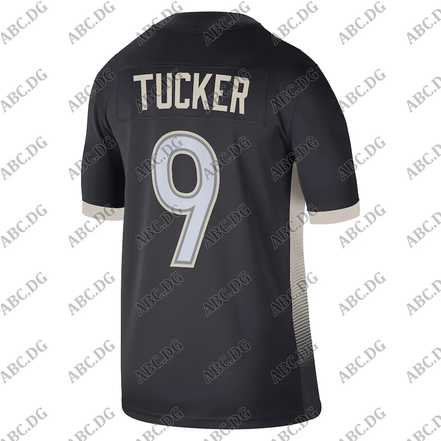 

Customized Stitch American Football Jersey Men Women Kid Youth Justin Tucker Anthracite 2020 AFC Pro Bowl Game Jersey