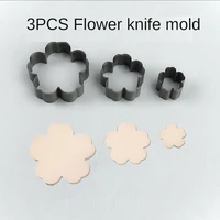 3pcs flower shape leather knife mold leather cutting die punching craft tool hole puncher set paper cutter dies