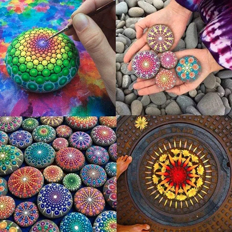 Набор для рисования камней в горошек 1 набор|Инструменты изготовления керамики| |