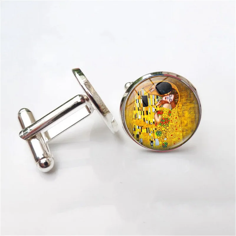 Gustav Климт поцелуй мужские запонки искусство ювелирные изделия аксессуары