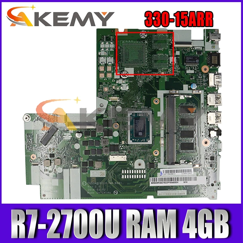 

Материнская плата NM-B681 для ноутбука Lenovo 330-15ARR, материнская плата ЦПУ R7-2700U, ОЗУ 4 Гб, Протестировано, 100% рабочий