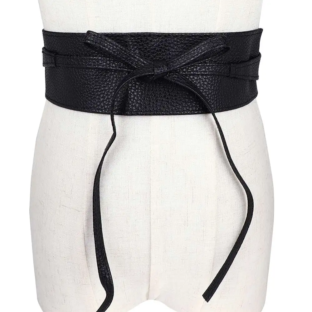 

1 pcs Hot Sale Fashion Ladies Women Girls Belt Soft Leather Wide Self Tie Wrap Around Waist Band Dress Belt