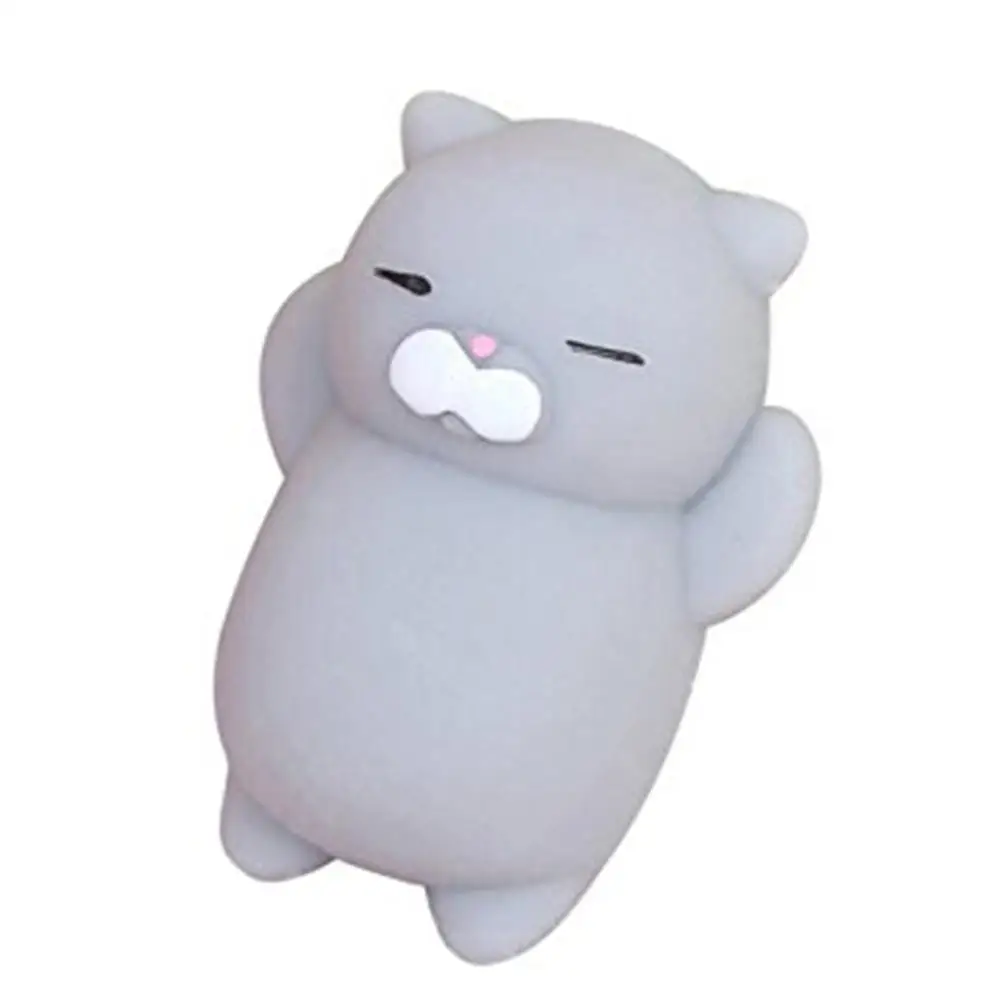 gray cat Squishy Toy 1 шт., 5 см, милая мультяшная кошка, мягкая игрушка для снятия стресса, подарок - Цвет: gray cat Squishy Toy