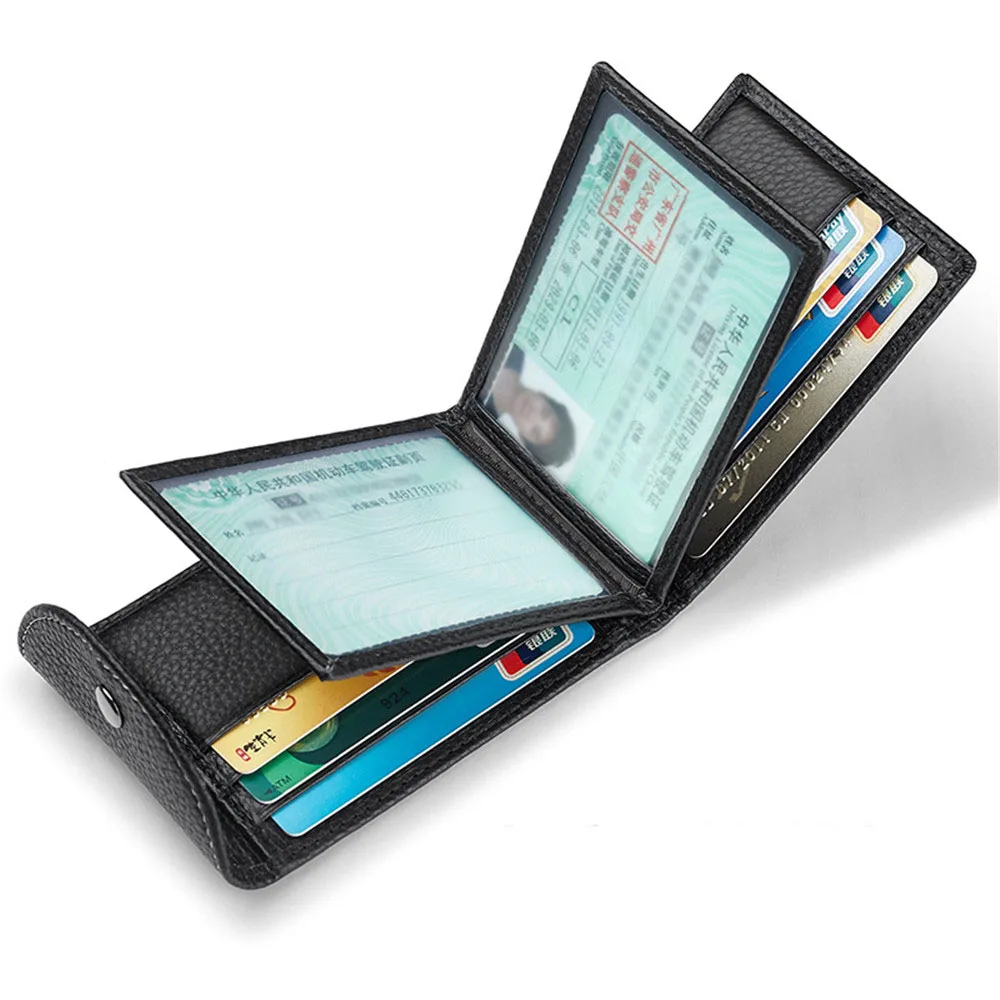 

Men Geniune Leather Card Holder Driver License Storage Case ID Credit Card Holder Male Wallet Certificate Protect Cover