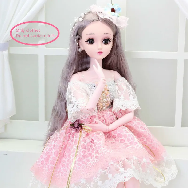 Красивая одежда для шарнирной куклы ручной работы 60 см платье свадебное 1/3