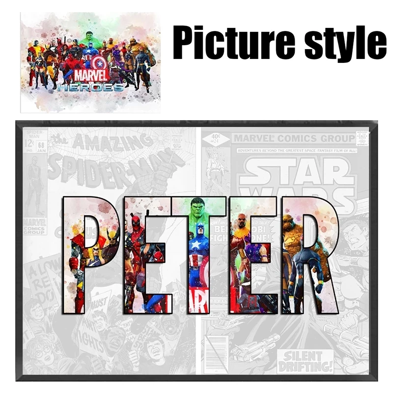 Домашний декор Картина на холсте заказ изображения супергероев настенное