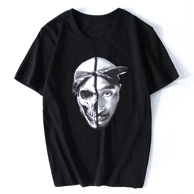 Tupac 2PAC R.I.P футболка с короткими рукавами и рисунком черепа повседневные футболки