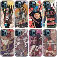 japanese anime samurai phone case for apple iphone 13 12 mini 11 pro max 7 8 xr x xs max 6 6s 7 8 plus 5 5s se 2020 black cover