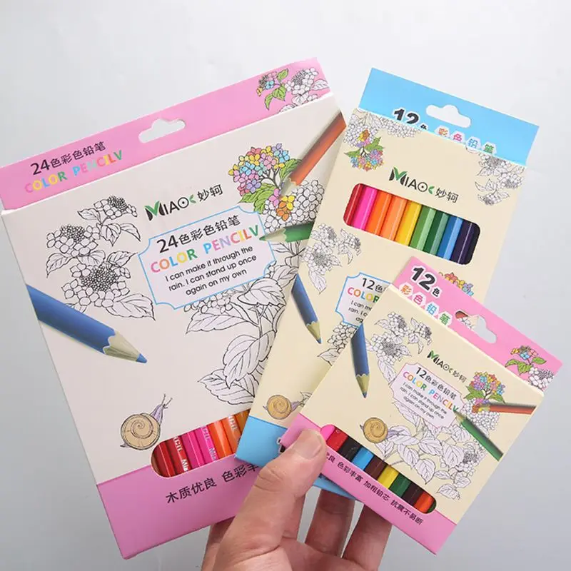 

12/24 Colour Pencils Natural Wood Colored Pencils Drawing Pencils For School Office Artist Painting Sketch Supplies