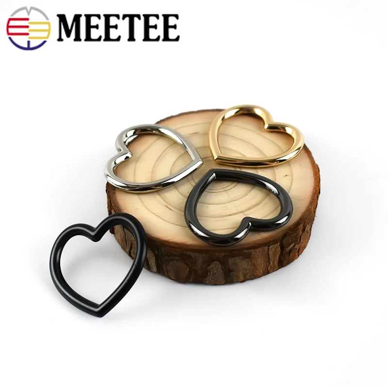 Пряжка с сердечком Meetee из сплава персик кольцо белого никеля металлической