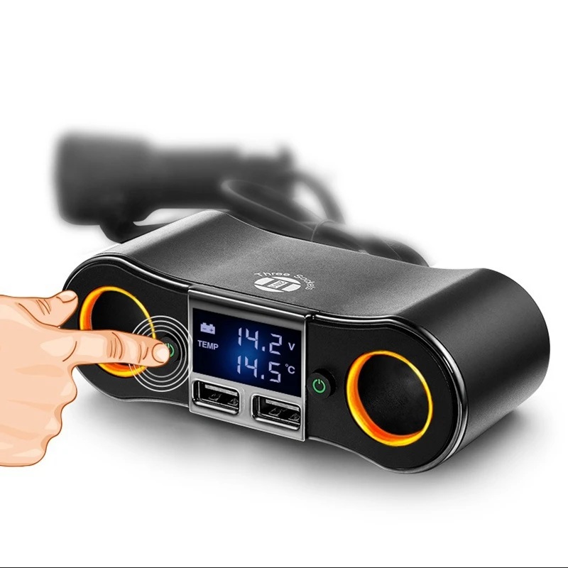 Автомобильный двойной адаптер прикуривателя зарядное устройство светодиодный