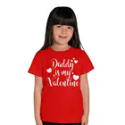 Рубашка Папа мой Валентин модная детская футболка на День святого Валентина для мальчиков и девочек, детская футболка унисекс на День святого Валентина летняя одежда