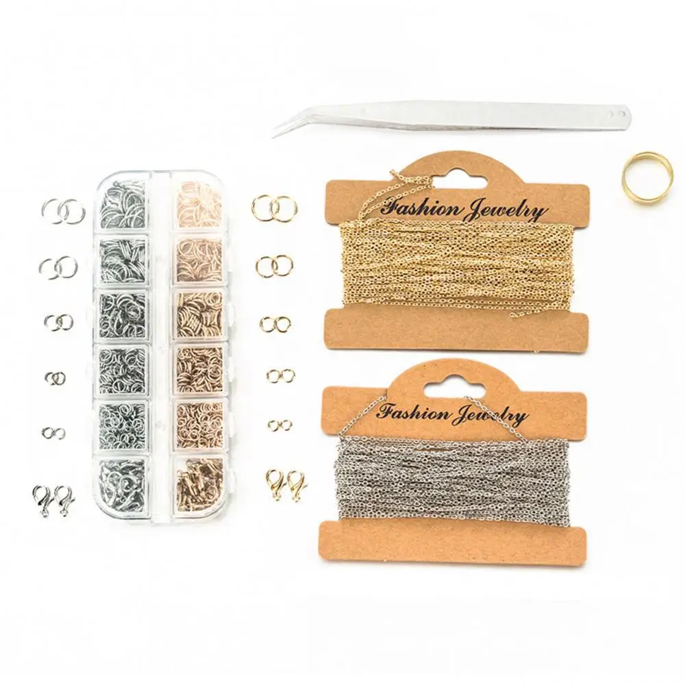 

12 Grids Open Jump Ring Lobster Clasp Jewelry Necklace Making Accessories Kit