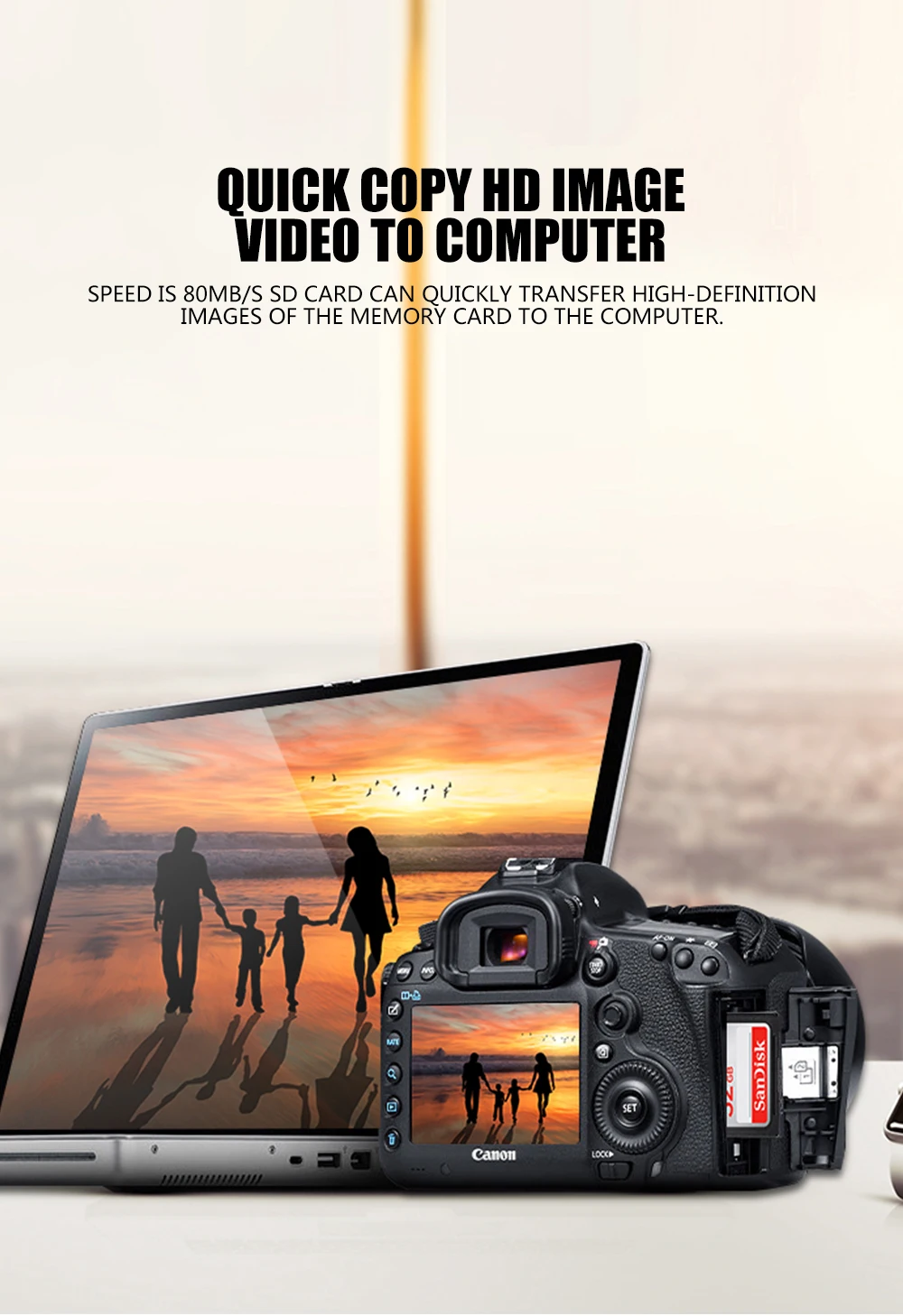 Двойной Флеш-накопитель SanDisk SD карты Ультра Макс 80 МБ/с. чтения Скорость 64 Гб 128 ГБ оперативной памяти, 16 Гб встроенной памяти, 32 ГБ, класс скорости 10 карт памяти UHS-I SDHC/SDXC Для Камера видео