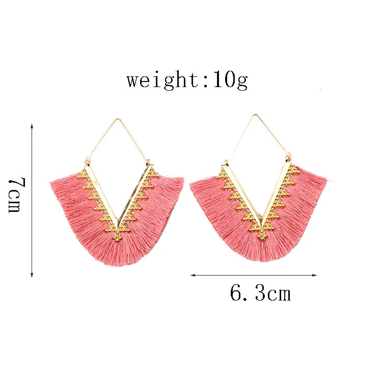Новые модные сережки с кисточками Boho женские подвесками индийские длинные