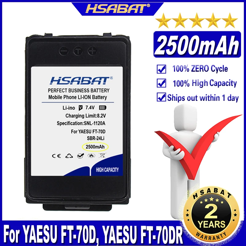 

HSABAT SBR-24Li 2500mAh Battery for YAESU FT-70D, YAESU FT-70DR, YAESU FT-70DS Batteries