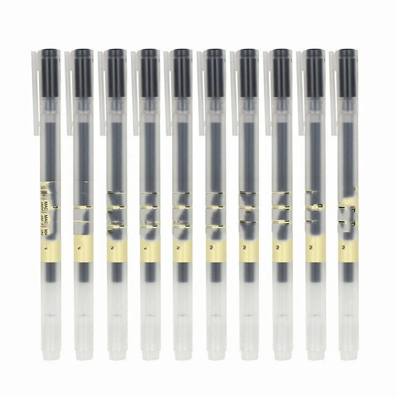 

10pcs Gel Ink Ball Point Pen Black/Blue/Red School Office Ballpoint