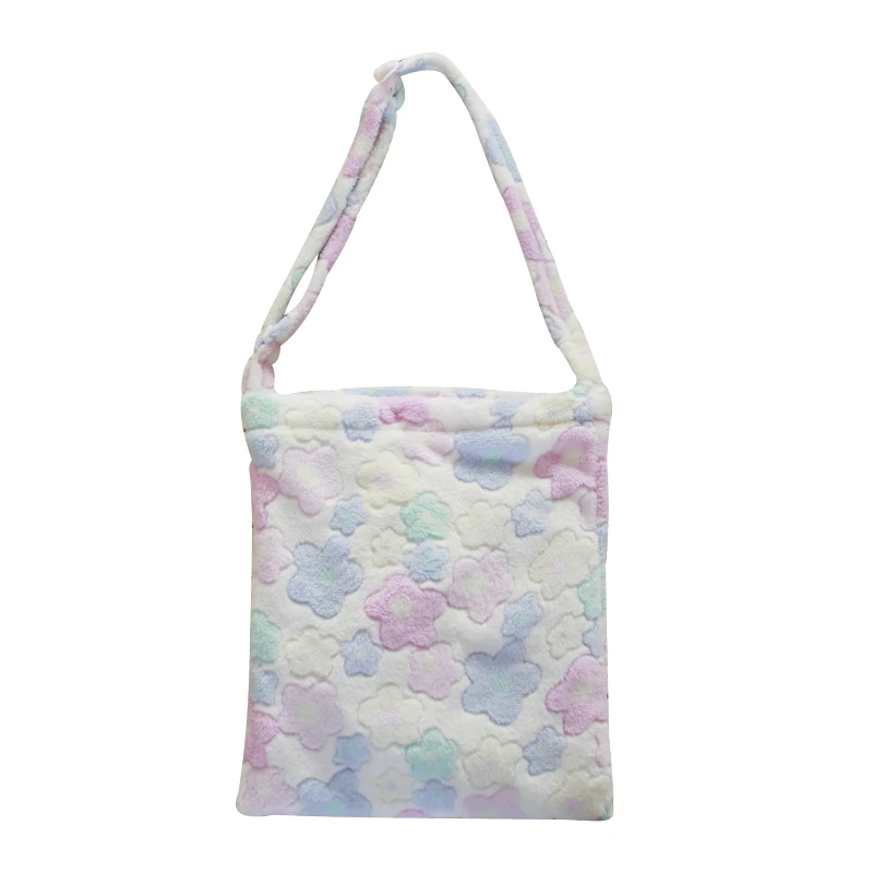 Новая хипстерская пушистая сумка с цветами милая Студенческая на плечо Большая