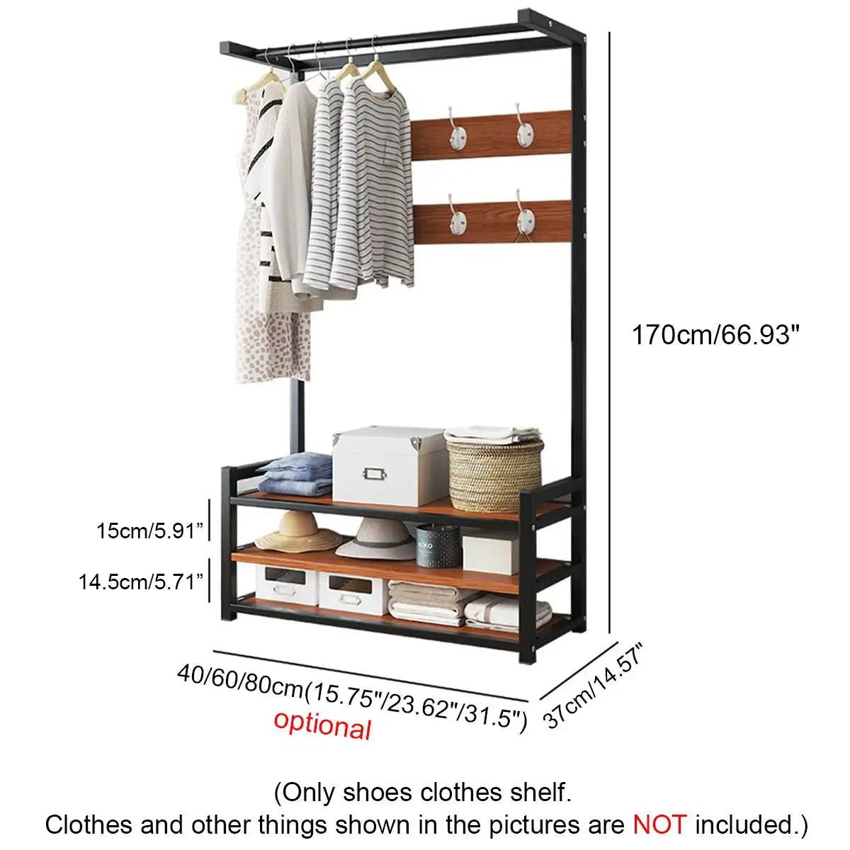 

6 Tiers Iron Coat Rack Rack Modern Style Coat Hanger Indoor Metal Clothing Rack Home Bedroom Storage Wardrobe Clothing Coat Rack