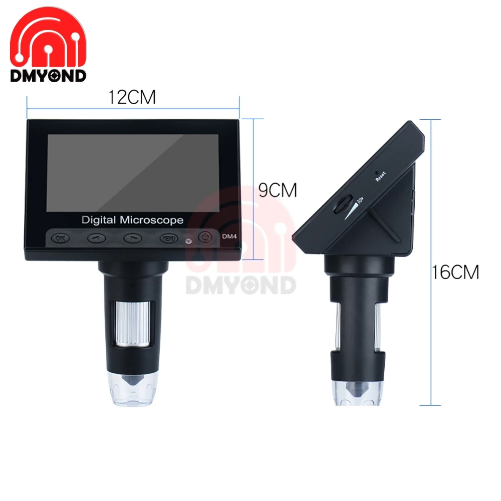 800x 1000x digital electronic microscope 4 3 inch lcd display 30w 200w pixels microscopeplasticmetal stand for pcb repaire free global shipping