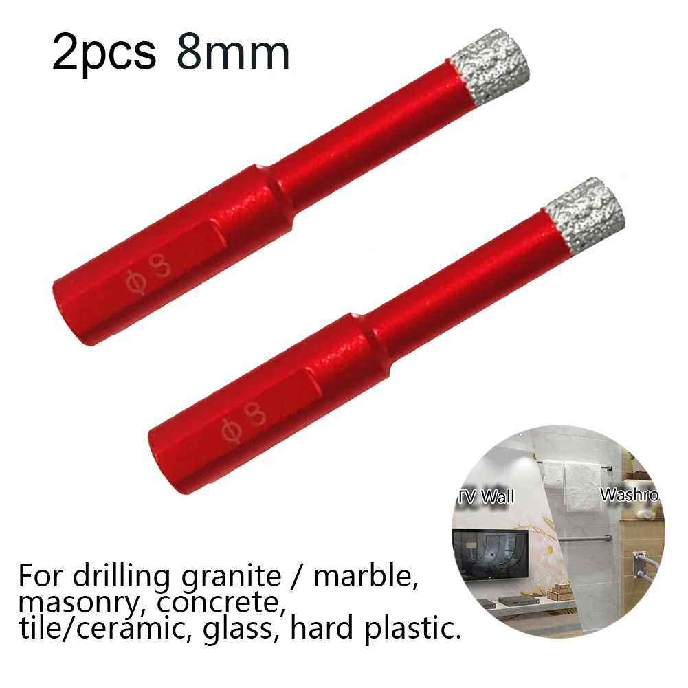 

Porcelain Drill Bits Red Ceramic Glass Hard Plastic Diamond Drill Tile