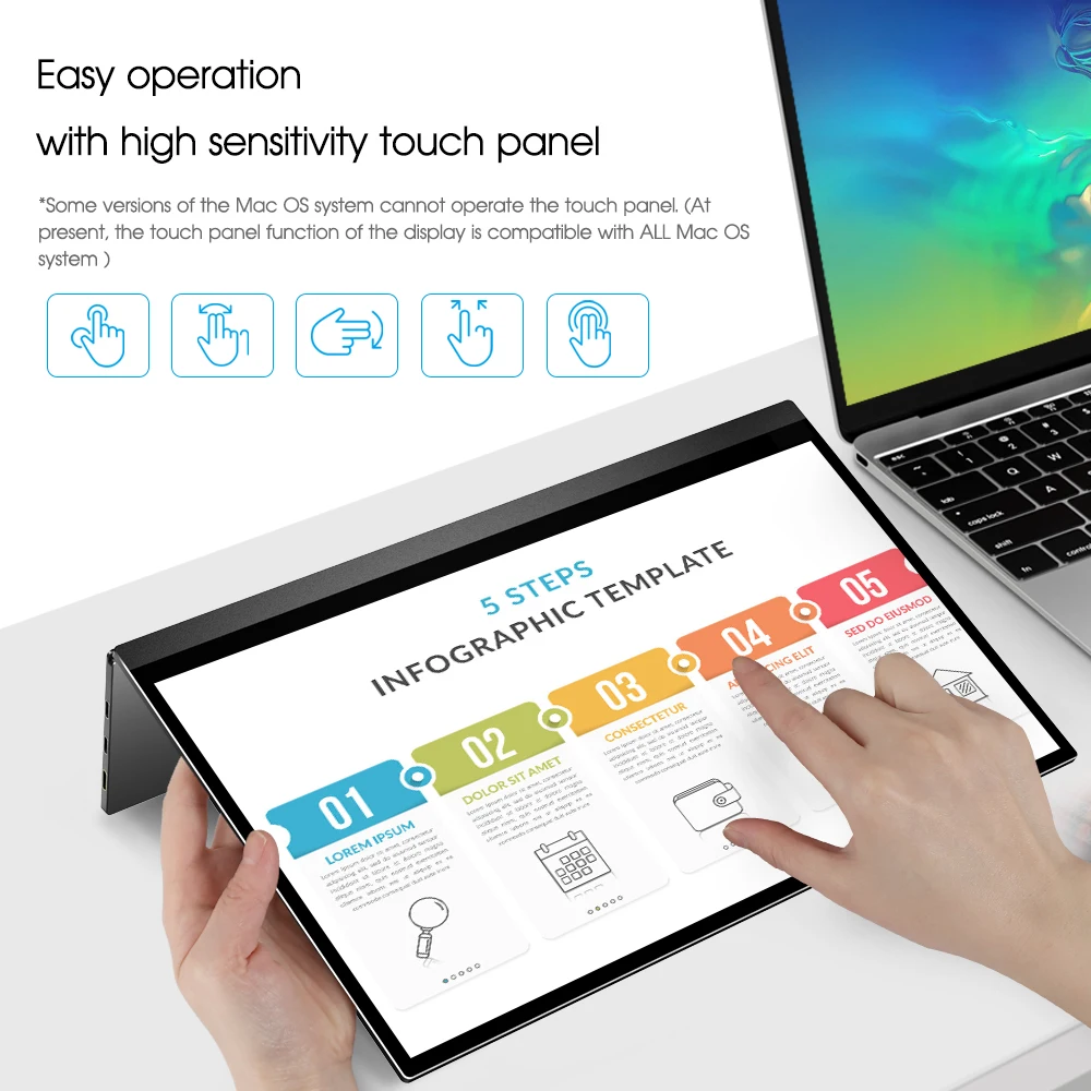 UPERFECT 15 6 &quotТип C G Сенсор HDMI Портативный игровые мониторы 4K ультра тонкий