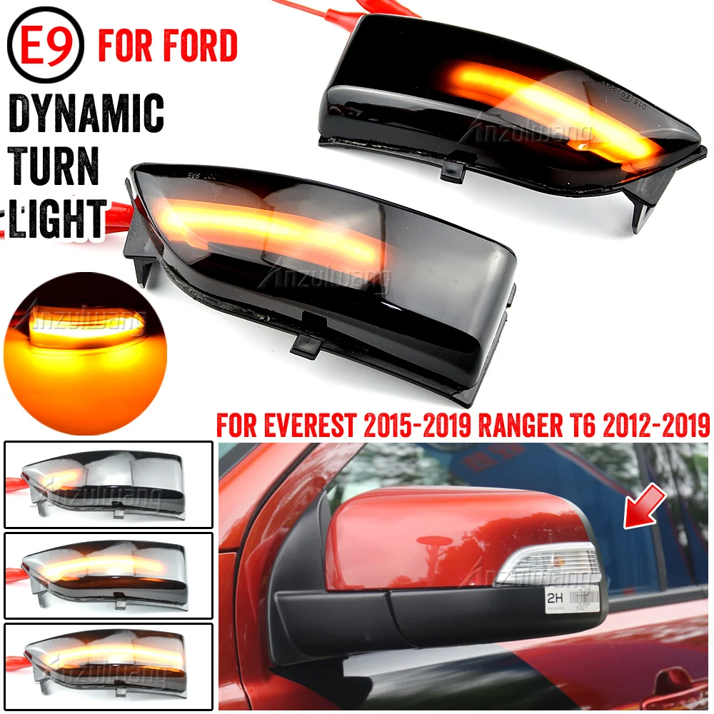 

Dynamic Turn Signal Light LED Side Wing Mirror Sequential Indicator Lamp For Ford Everest 2015-2019 Ranger T6 Raptor Wildtrak