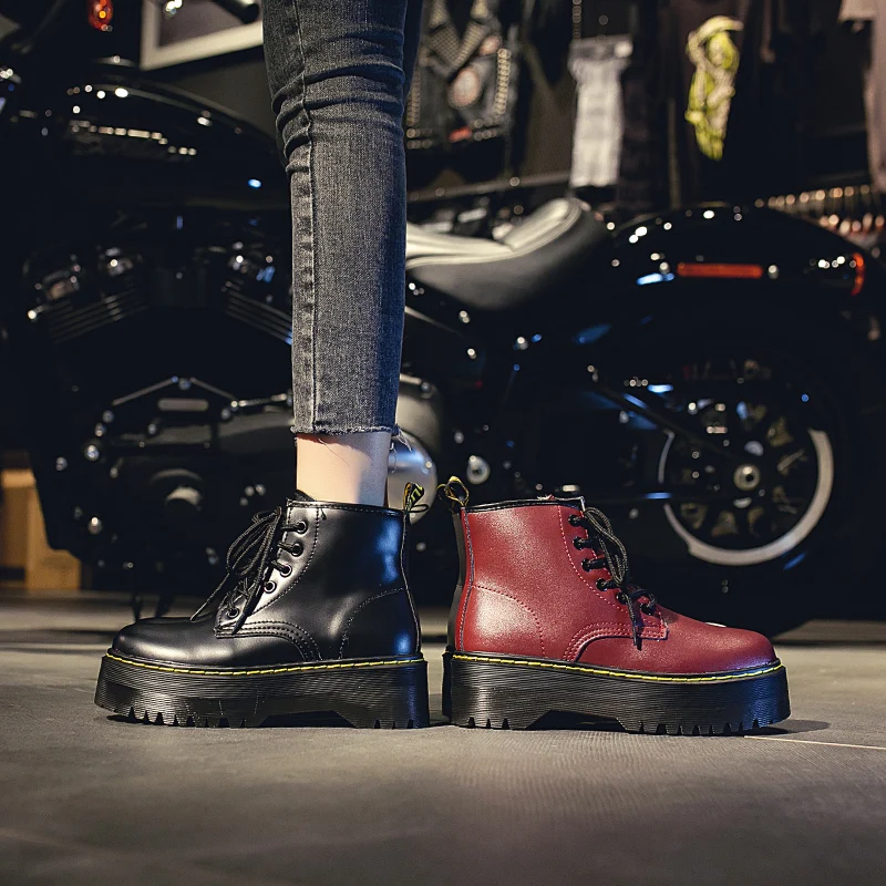 Женские зимние ботинки на платформе средней длины женские модные повседневные