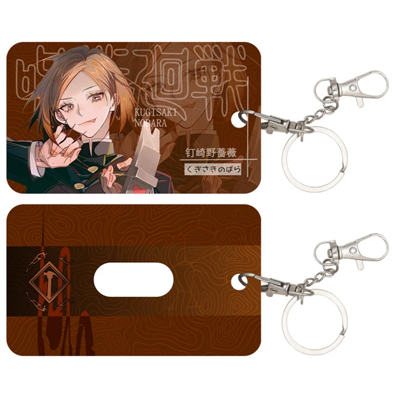 

New Double-sided Anime Jujutsu Kaisen ID Card Holder Yuji Itadori Kugisaki Nobara Keychain Key Rings Badge Fine Jewelry Gift