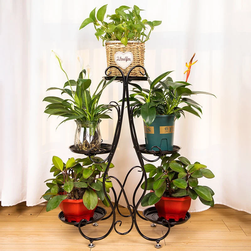 

Tieyi European Style Flower Rack Multi-storey Living Room Floor Balcony Hanging Orchid Basket Green Rose Flowers Several