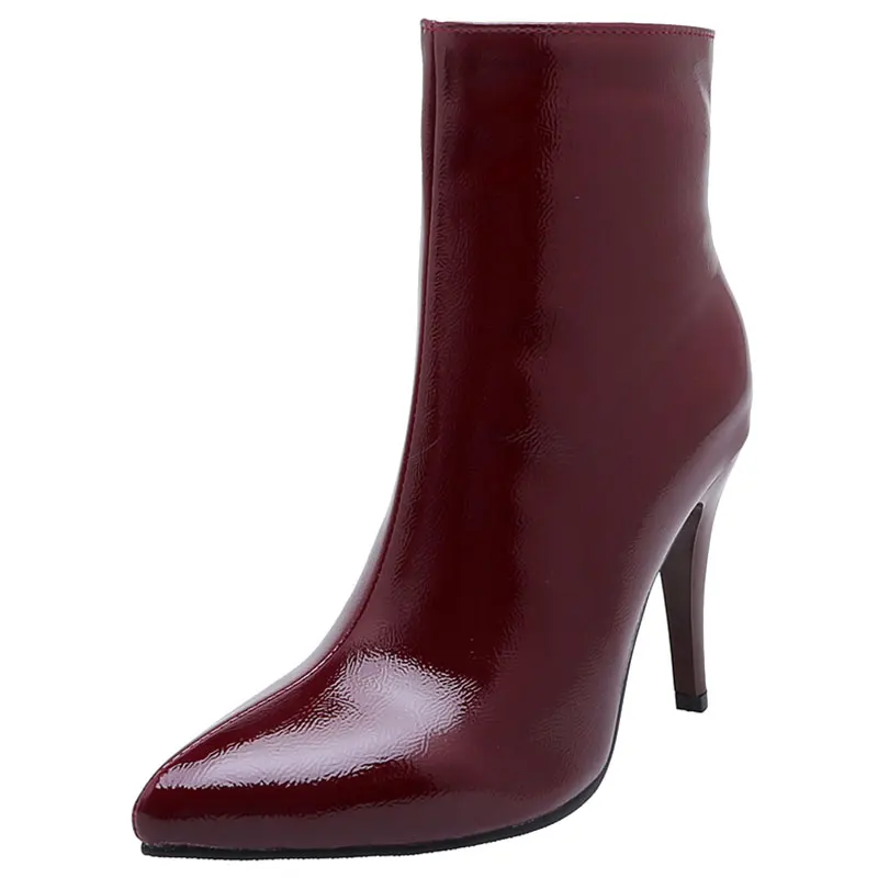 Lsewilly 2020 fashion women ankle boots solid color pointed toe stiletto high heel shoes simple autumn short woman K216 | Обувь