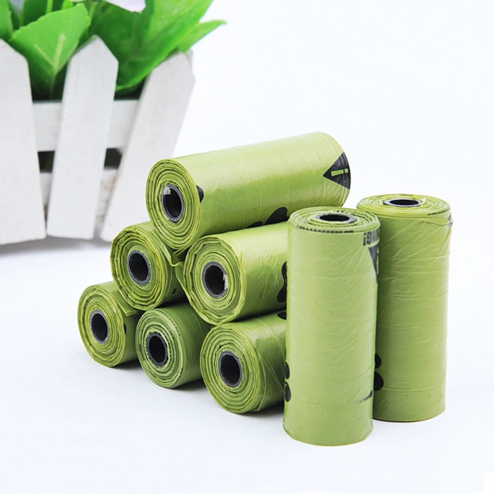 8 рулонов биоразлагаемых мешков для уборки собак кукурузный крахмал