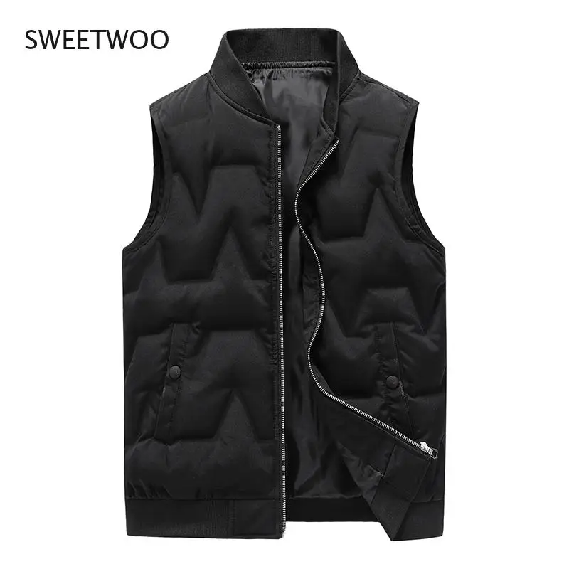 New Youth Trend Leisure Stand Collar Sports Down Vest Korean Version Winter Men'S Warm Fashion Shoulder Sleeveless Jacket