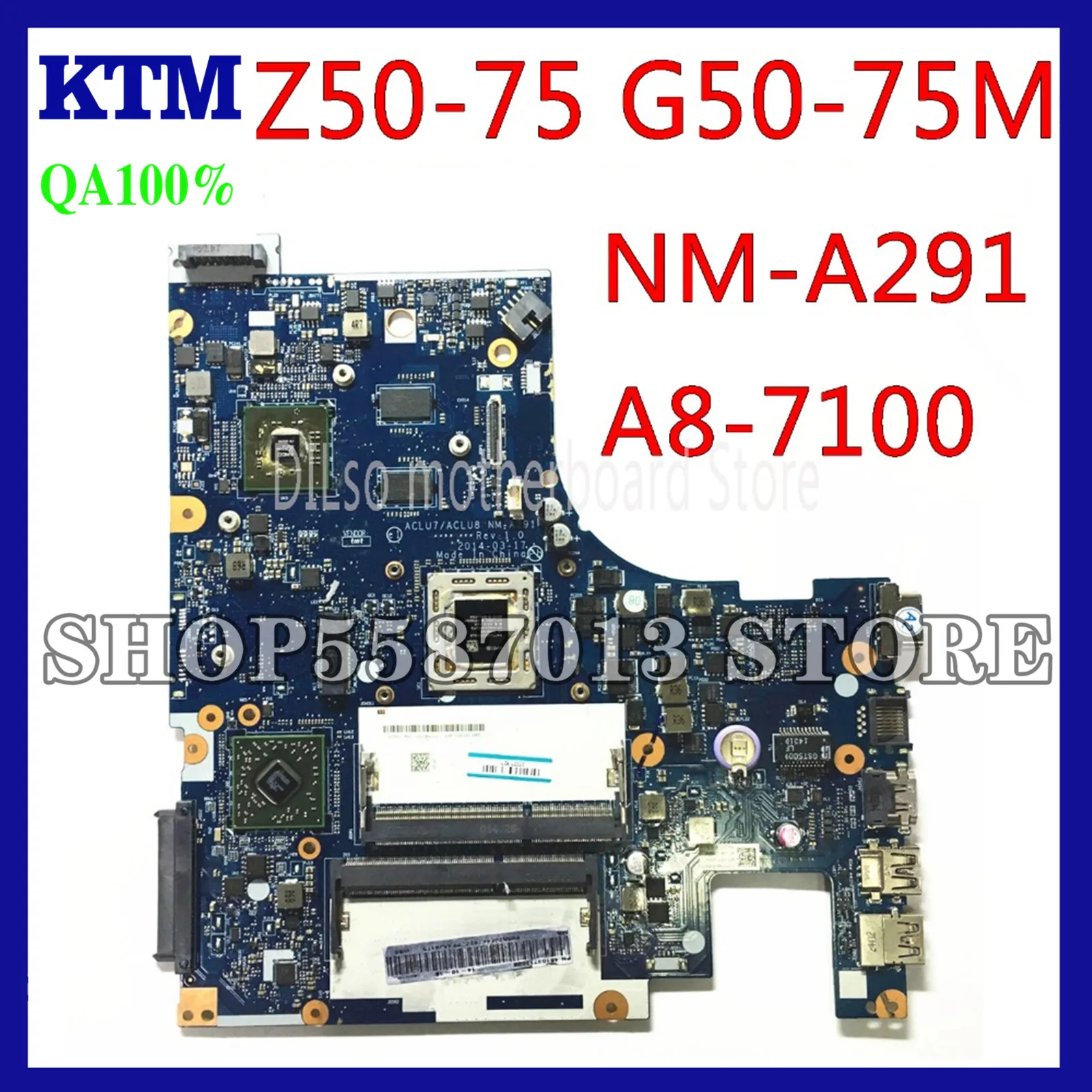 KEFU Z50 75 материнская плата для ноутбука Lenovo G50 75M ACLU7/ACLU8 NM A291 Rev1.0 с A8 7100 тест CPU
