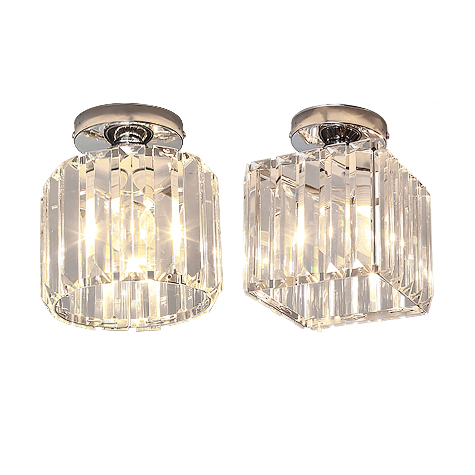 Хрустальная люстра с полуутопленным креплением потолочный светильник