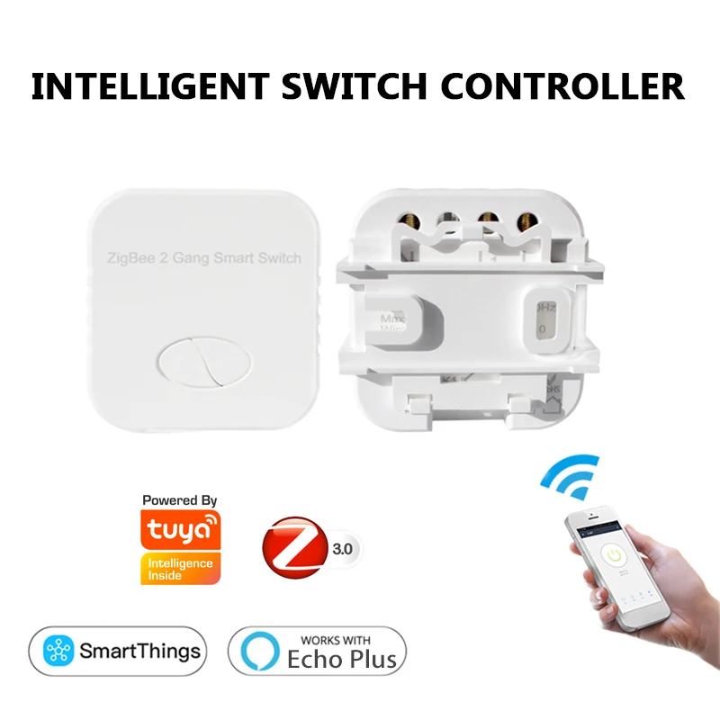 

Умный выключатель Tuya ZigBee 3,0, реле с нейтральным двухсторонним беспроводным модулем выключателя света, голосовое управление для Google Home Alexa Echo