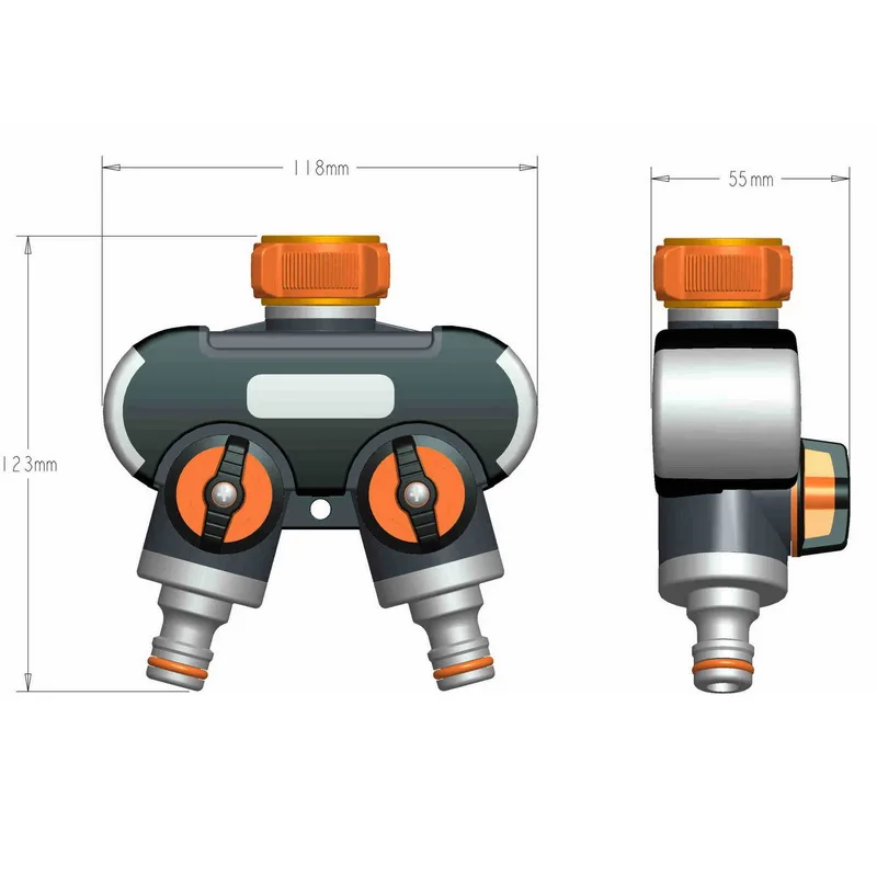2-полосный разветвитель для садового шланга прочный соединитель