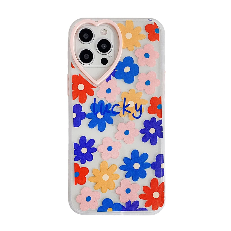 

EKONEDA Happy Lucky Floral Case For iPhone XR Cases For iPhone 11 12 Pro XS Max X 7 8 Plus Protective Silicone Cover